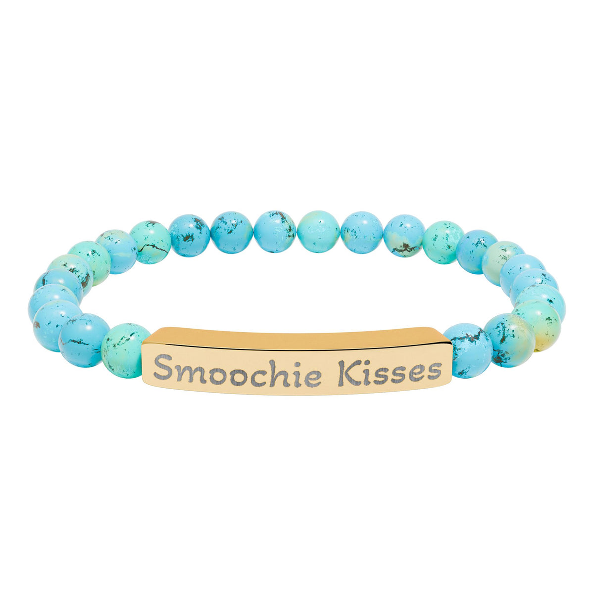 Engraved Stone Bracelet - 'Smoochie Kisses'
