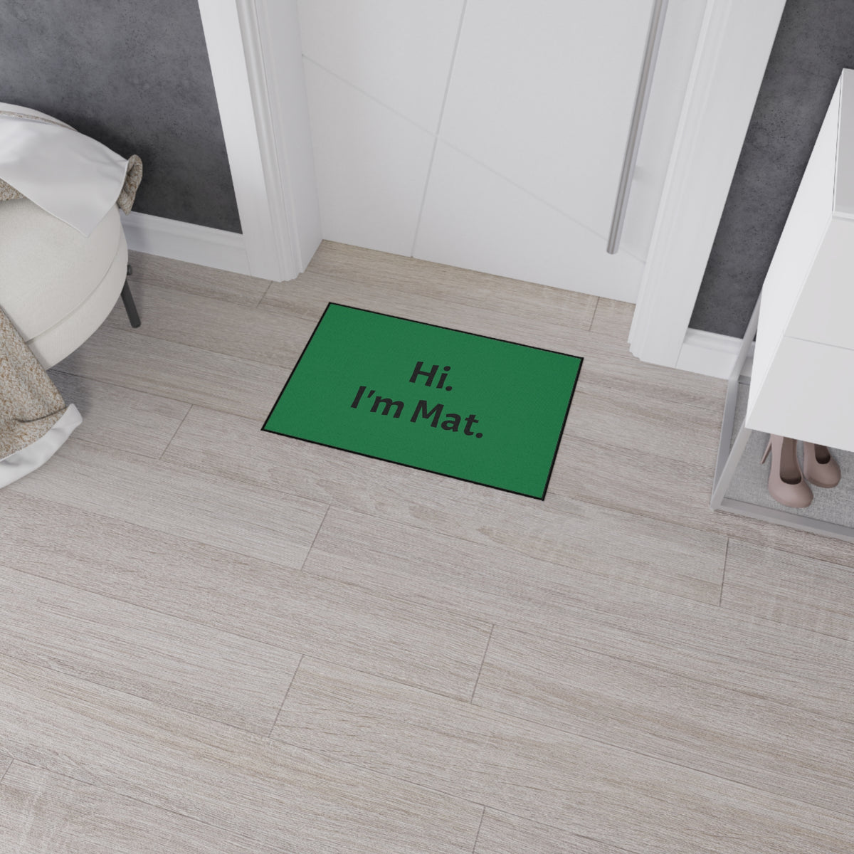 Hi. I'm Mat. (Dark Green) Heavy-Duty Floor Mat