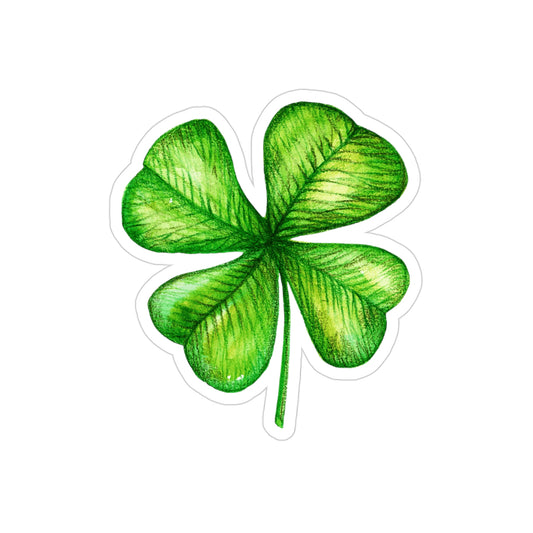 Four-Leaf Clover Die-Cut Sticker — Waterproof/Outdoor