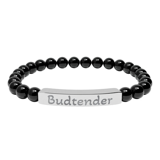 Engraved Stone Bracelet - 'Budtender'