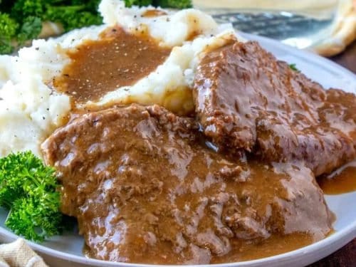 Round Steak and Gravy with Rice