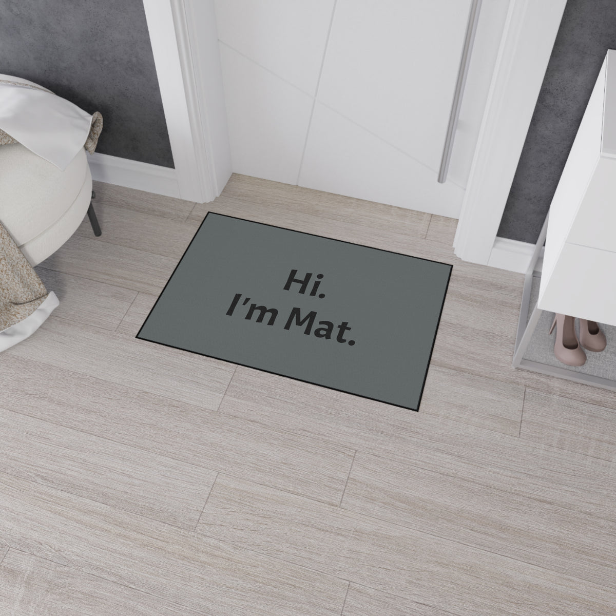 Hi. I'm Mat. (Dark Grey) Heavy-Duty Floor Mat