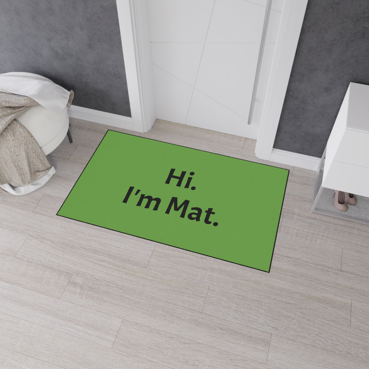 Hi. I'm Mat. (Green) Heavy-Duty Floor Mat
