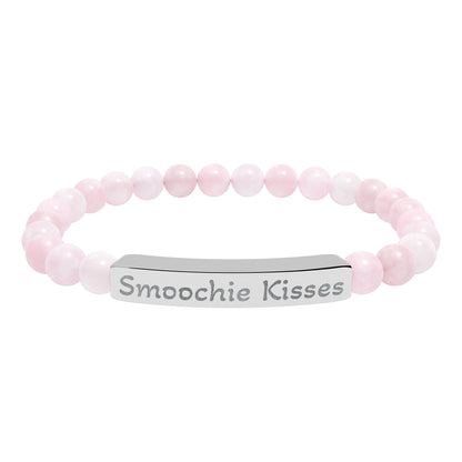 Engraved Stone Bracelet - 'Smoochie Kisses'