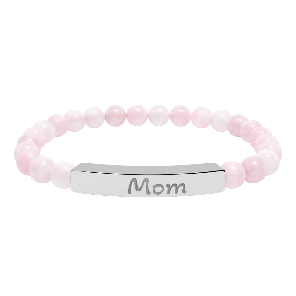 Engraved Stone Bracelet - 'Mom'