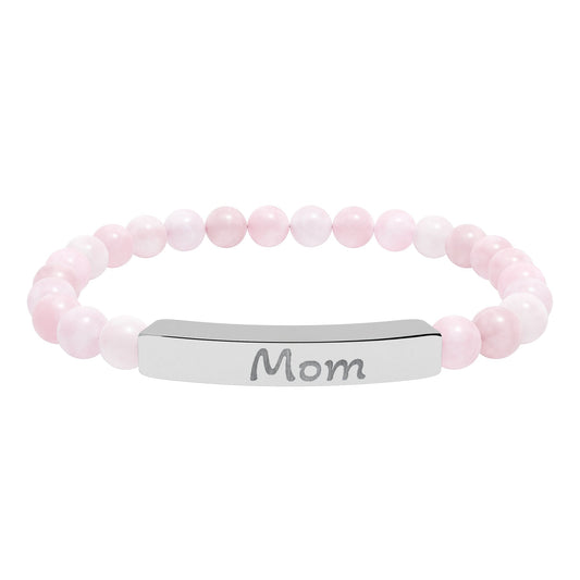 Engraved Stone Bracelet - 'Mom'