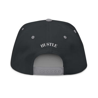 Hustle - Blank Front Flat Bill Snapback Trucker Hat