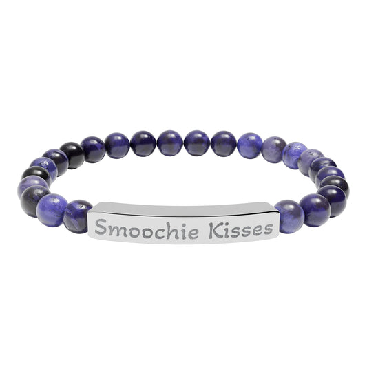 Engraved Stone Bracelet - 'Smoochie Kisses'