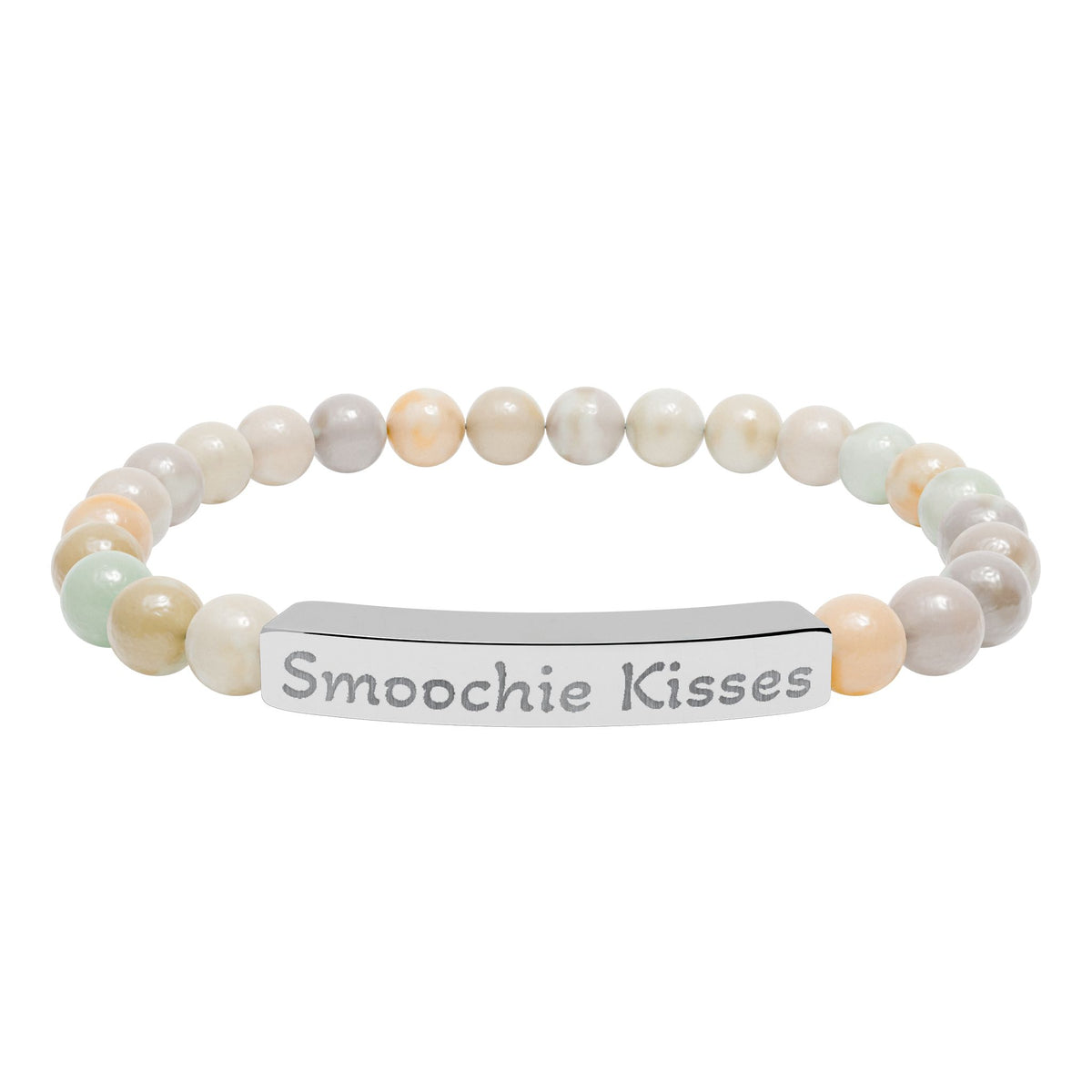 Engraved Stone Bracelet - 'Smoochie Kisses'
