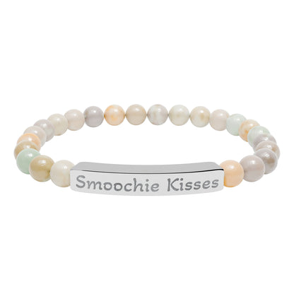 Engraved Stone Bracelet - 'Smoochie Kisses'