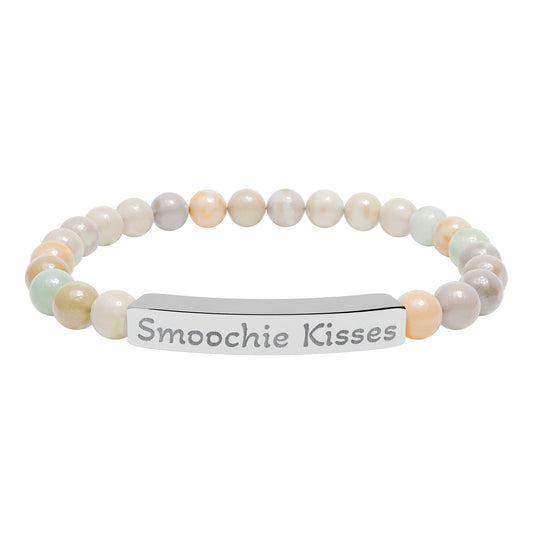 Engraved Stone Bracelet - 'Smoochie Kisses'