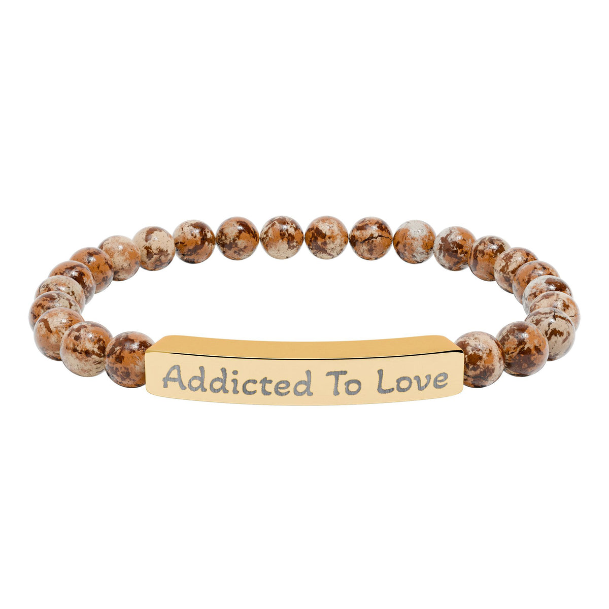 Engraved Stone Bracelet - 'Addicted To Love'