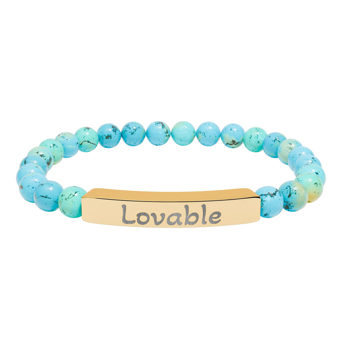 Engraved Stone Bracelet - 'Lovable'