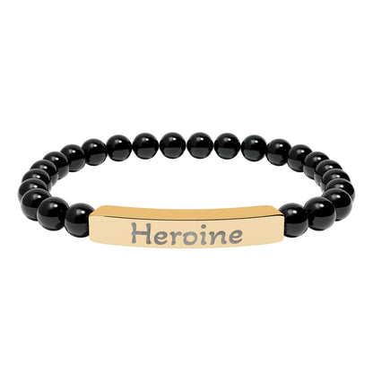 Engraved Stone Bracelet - 'Heroine'