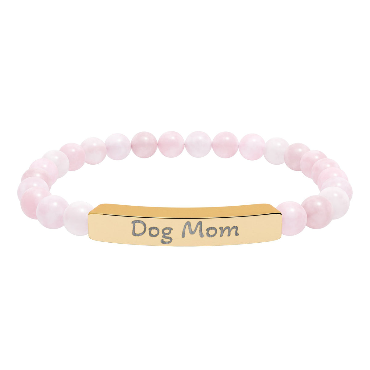 Engraved Stone Bracelet - 'Dog Mom'