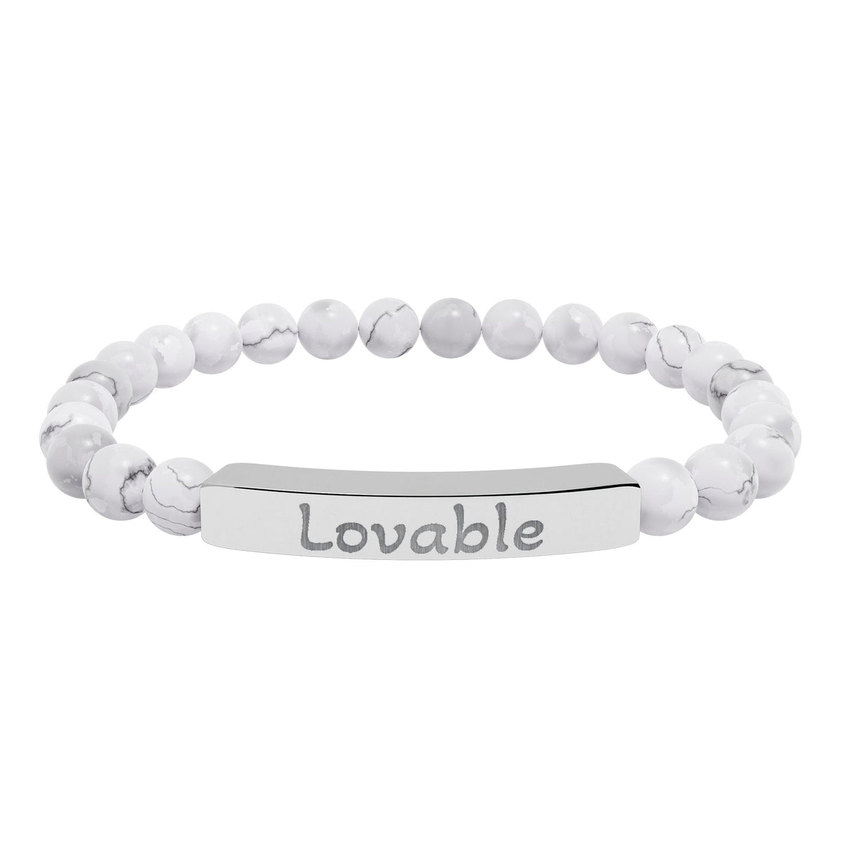 Engraved Stone Bracelet - 'Lovable'