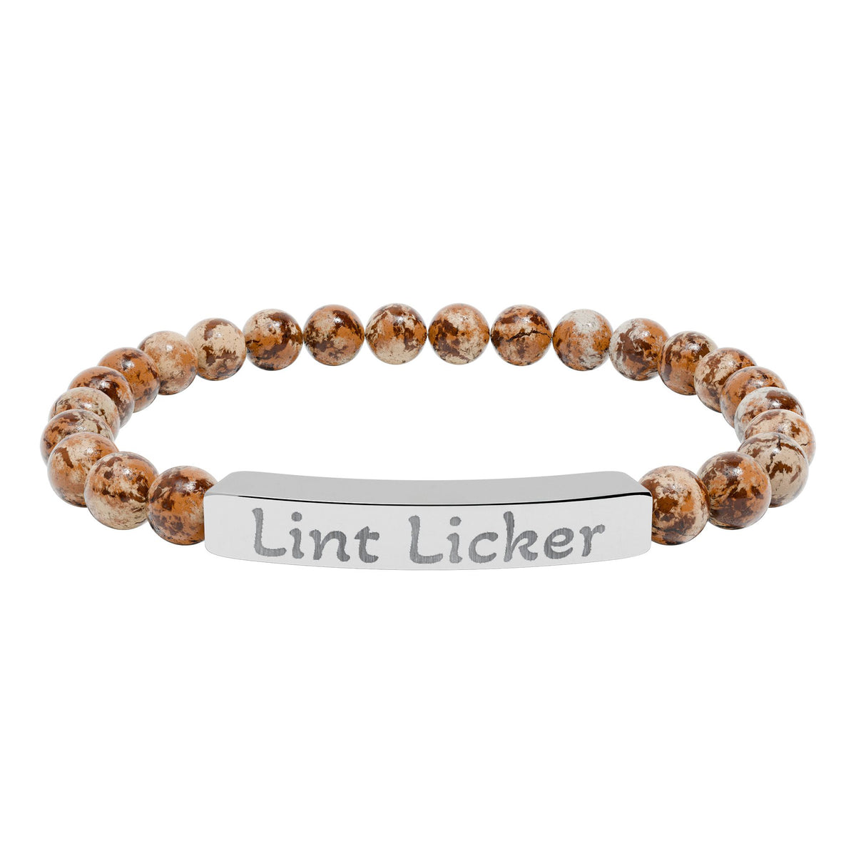 Engraved Stone Bracelet - 'Lint Licker'
