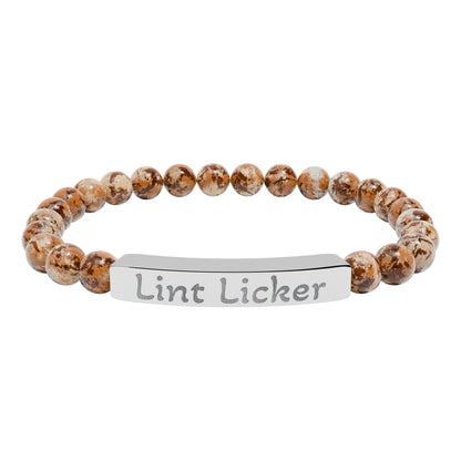 Engraved Stone Bracelet - 'Lint Licker'