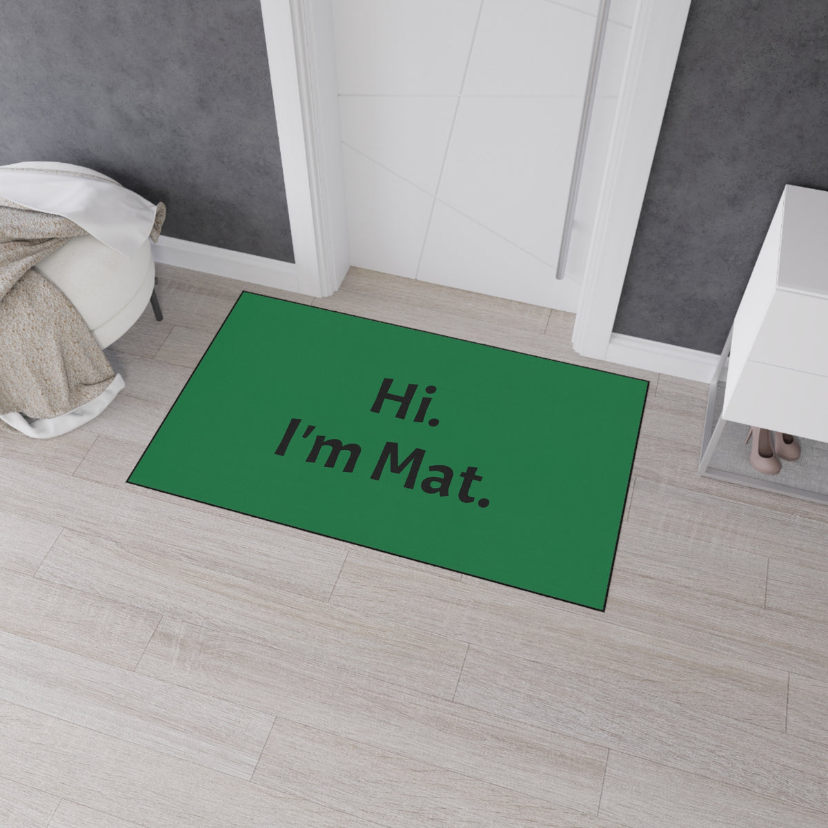 Hi. I'm Mat. (Dark Green) Heavy-Duty Floor Mat