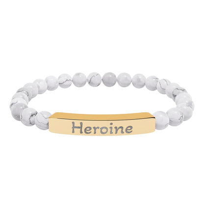 Engraved Stone Bracelet - 'Heroine'