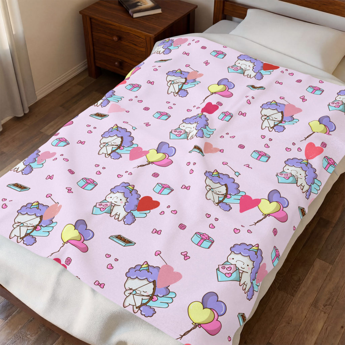 Unicorn Love Plush Velveteen Blanket