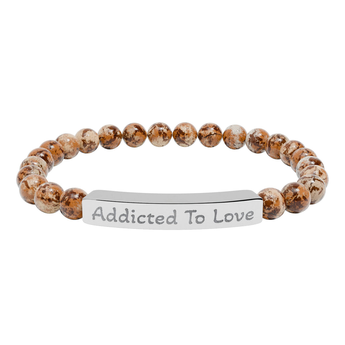 Engraved Stone Bracelet - 'Addicted To Love'