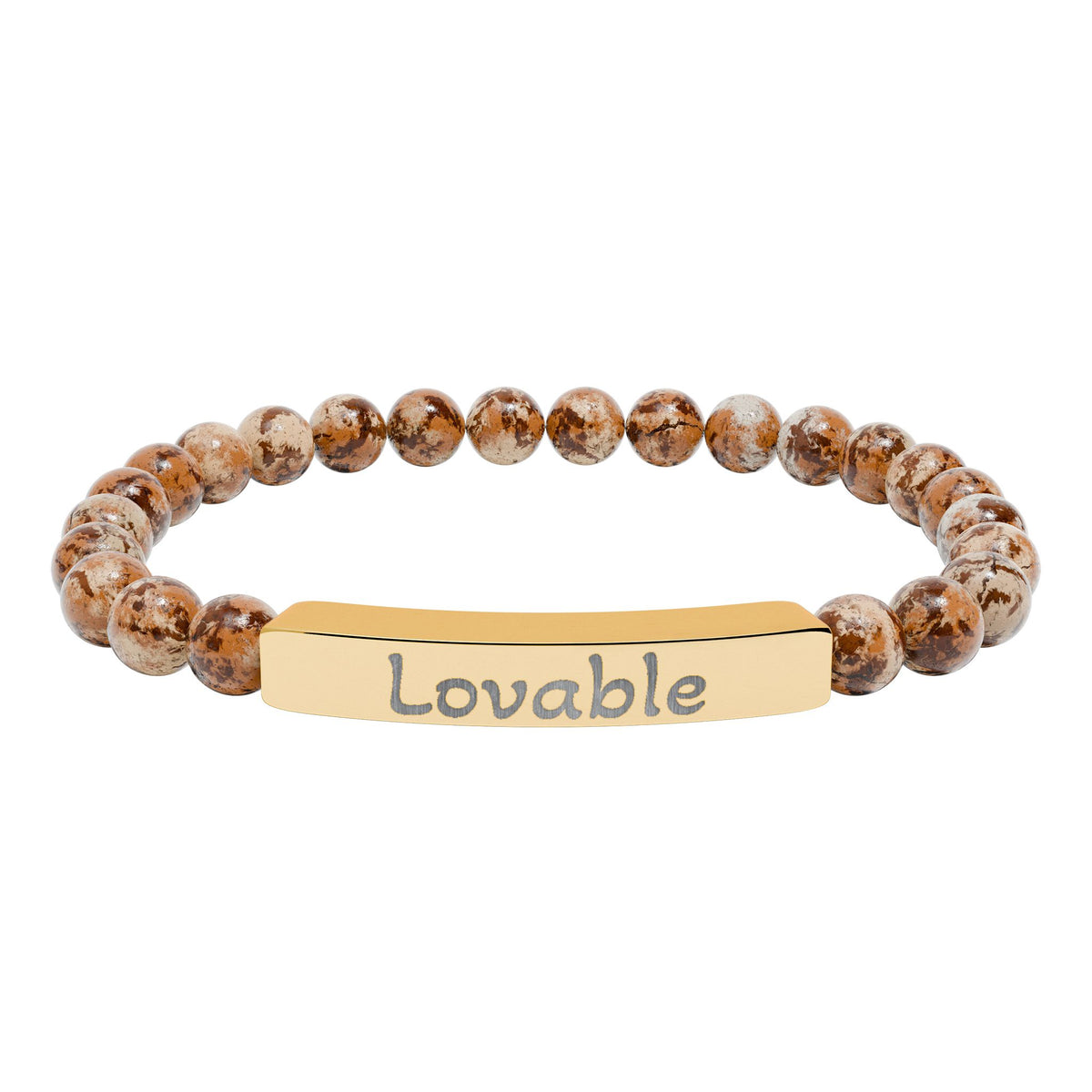 Engraved Stone Bracelet - 'Lovable'