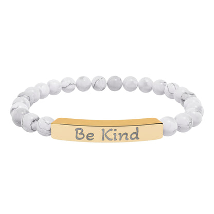Engraved Stone Bracelet - 'Be Kind'