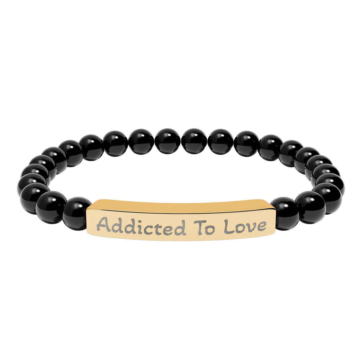 Engraved Stone Bracelet - 'Addicted To Love'