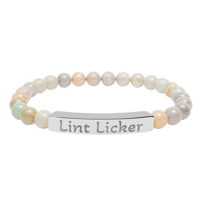 Engraved Stone Bracelet - 'Lint Licker'