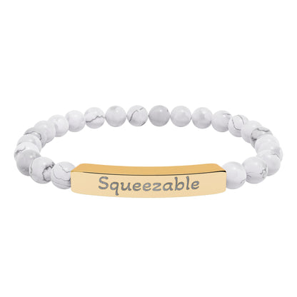 Engraved Stone Bracelet - 'Squeezable'