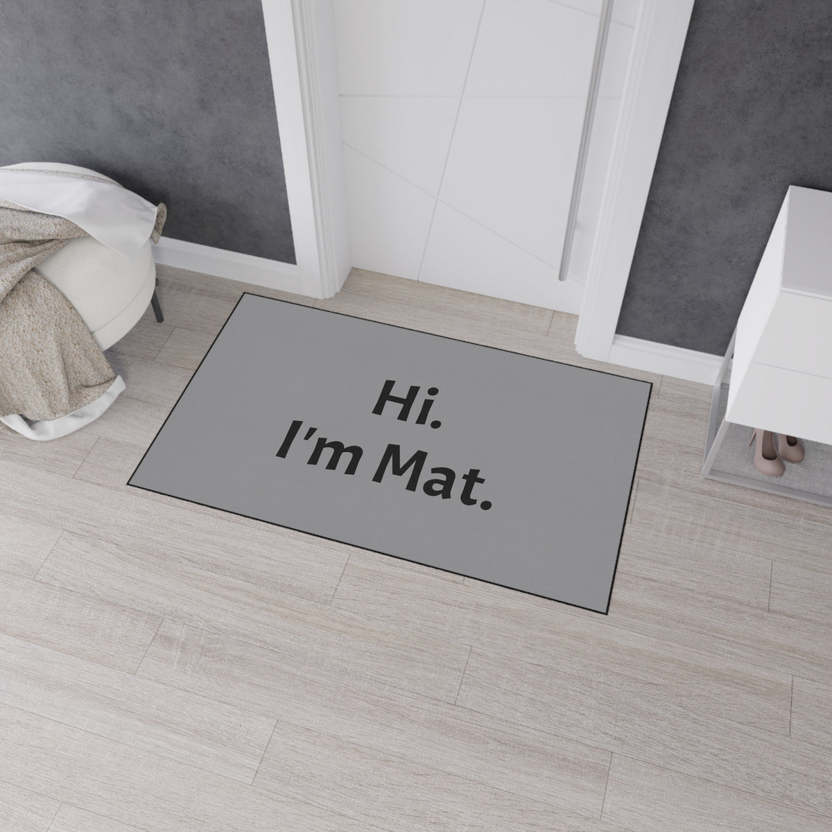Hi. I'm Mat. (Grey) Heavy-Duty Floor Mat