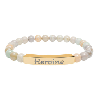 Engraved Stone Bracelet - 'Heroine'