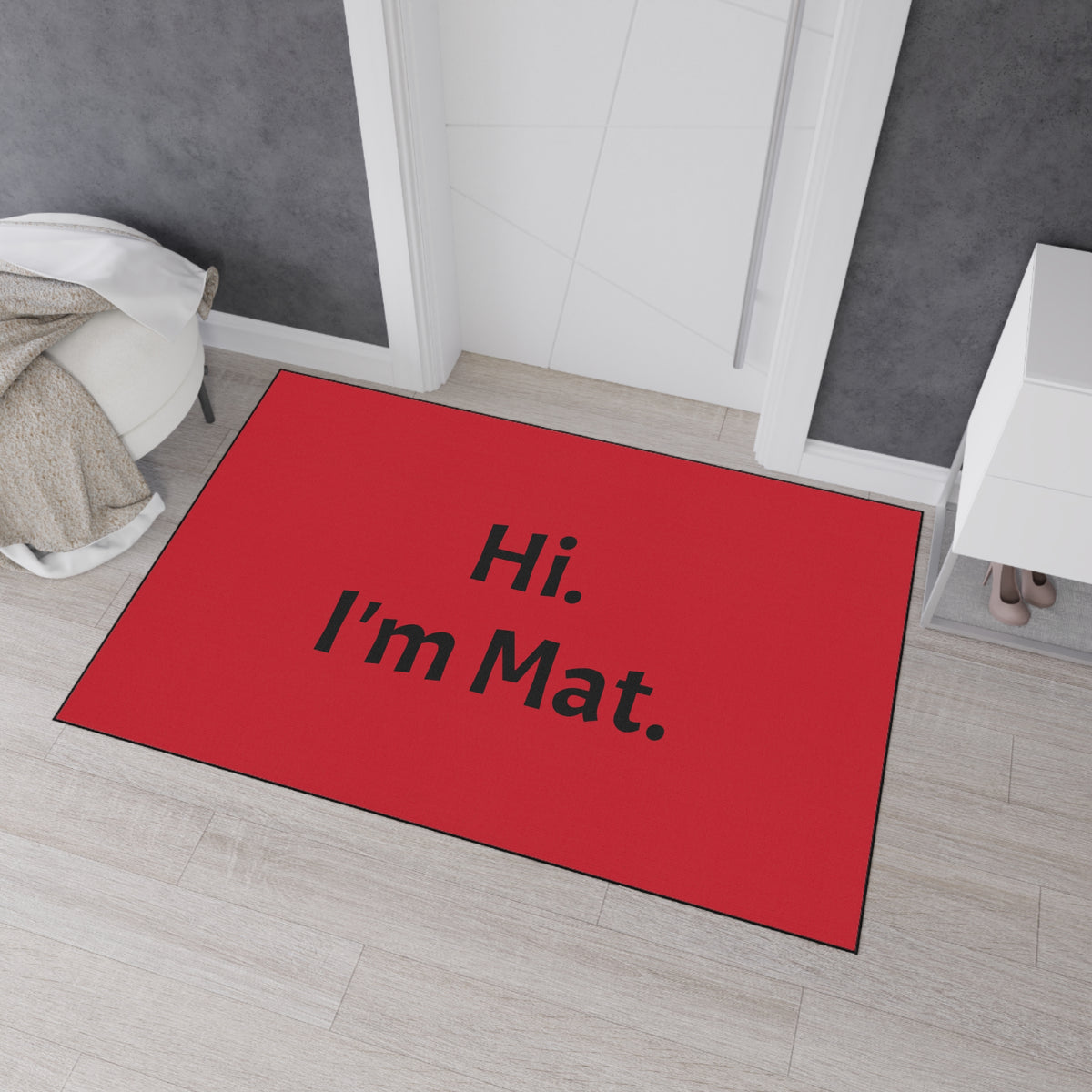Hi. I'm Mat. (Red) Heavy-Duty Floor Mat