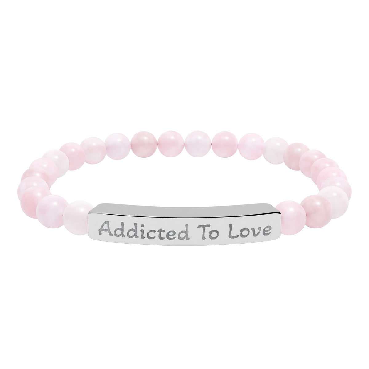 Engraved Stone Bracelet - 'Addicted To Love'