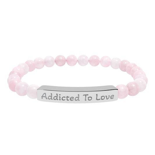 Engraved Stone Bracelet - 'Addicted To Love'