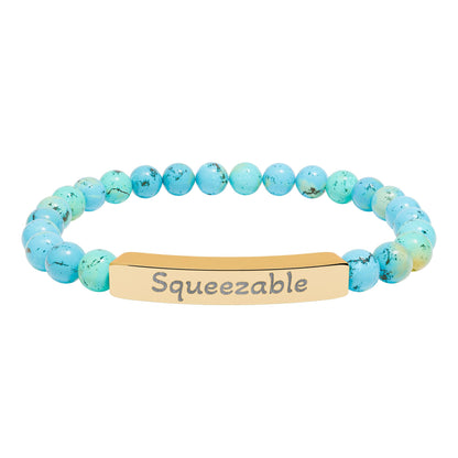 Engraved Stone Bracelet - 'Squeezable'