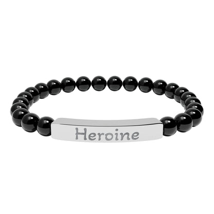 Engraved Stone Bracelet - 'Heroine'