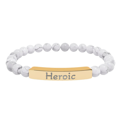 Engraved Stone Bracelet - 'Heroic'