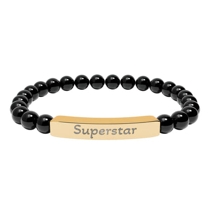 Engraved Stone Bracelet - 'Superstar'