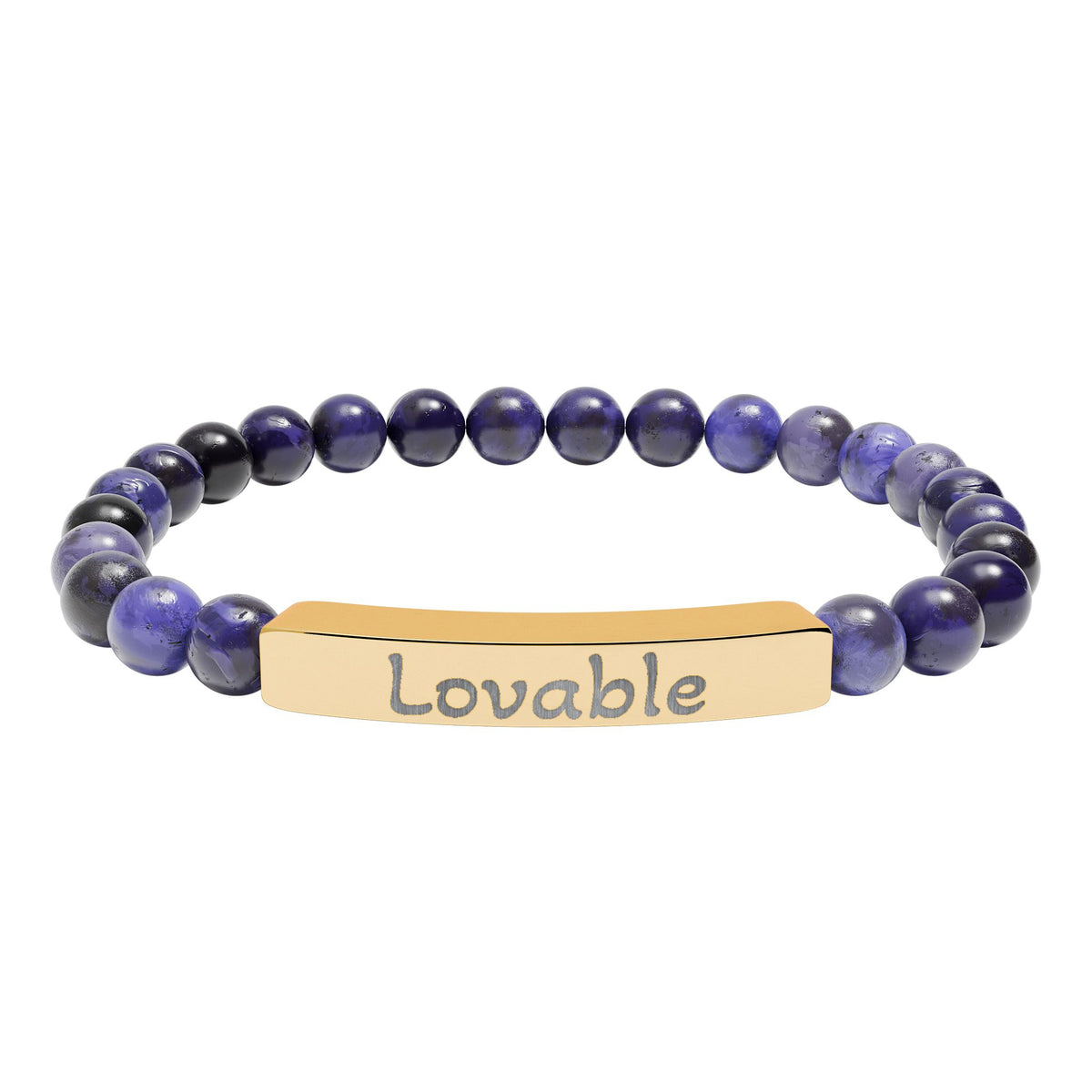 Engraved Stone Bracelet - 'Lovable'