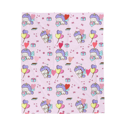 Unicorn Love Plush Velveteen Blanket