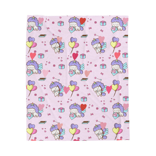 Unicorn Love Plush Velveteen Blanket