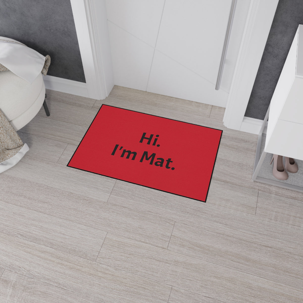 Hi. I'm Mat. (Red) Heavy-Duty Floor Mat