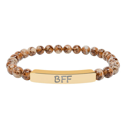 Engraved Stone Bracelet - 'BFF'