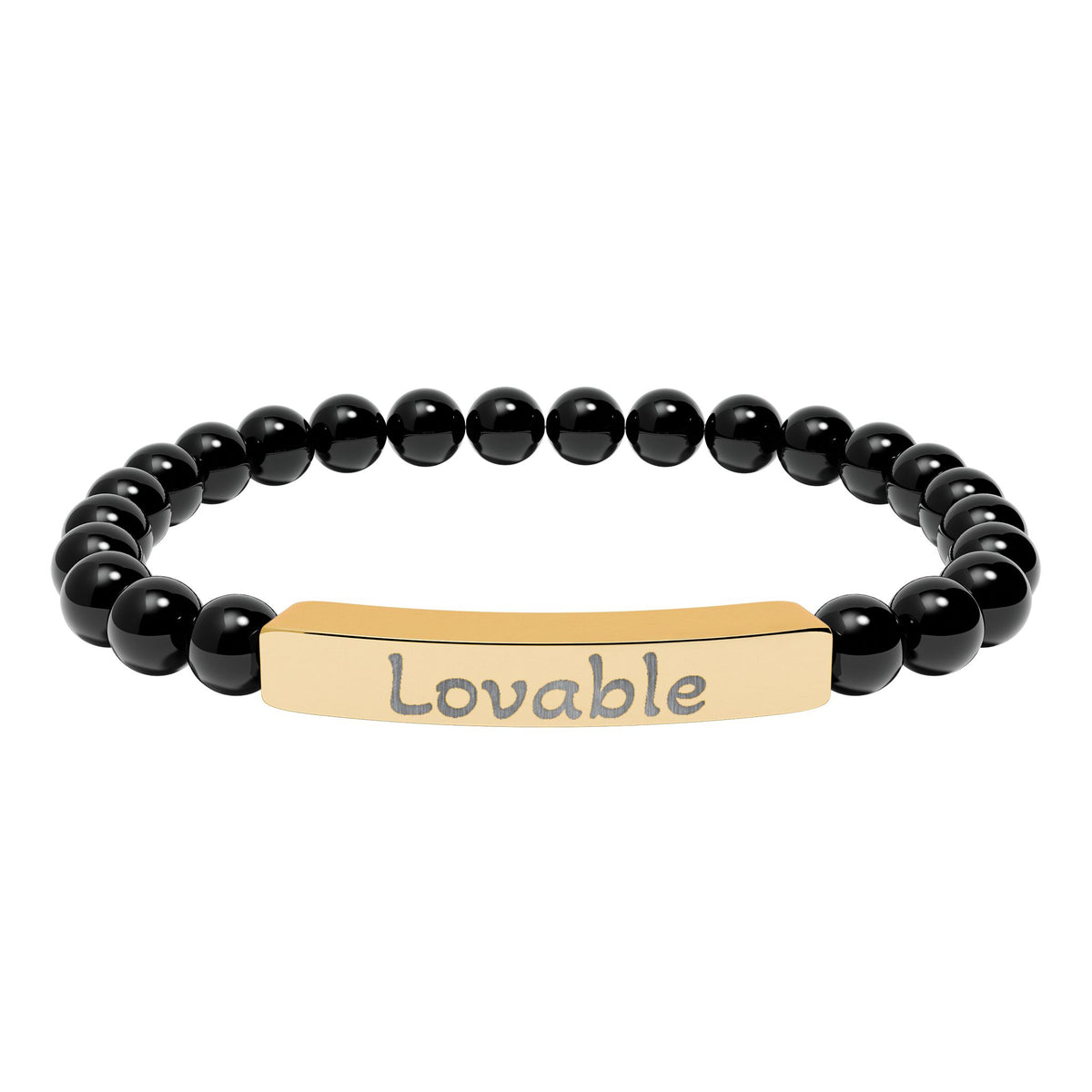 Engraved Stone Bracelet - 'Lovable'