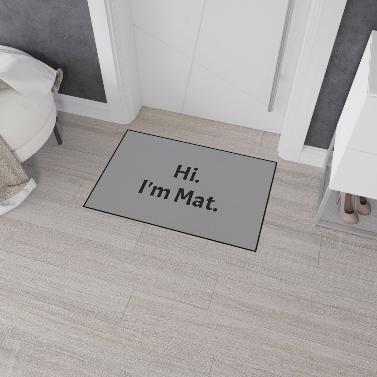 Hi. I'm Mat. (Grey) Heavy-Duty Floor Mat