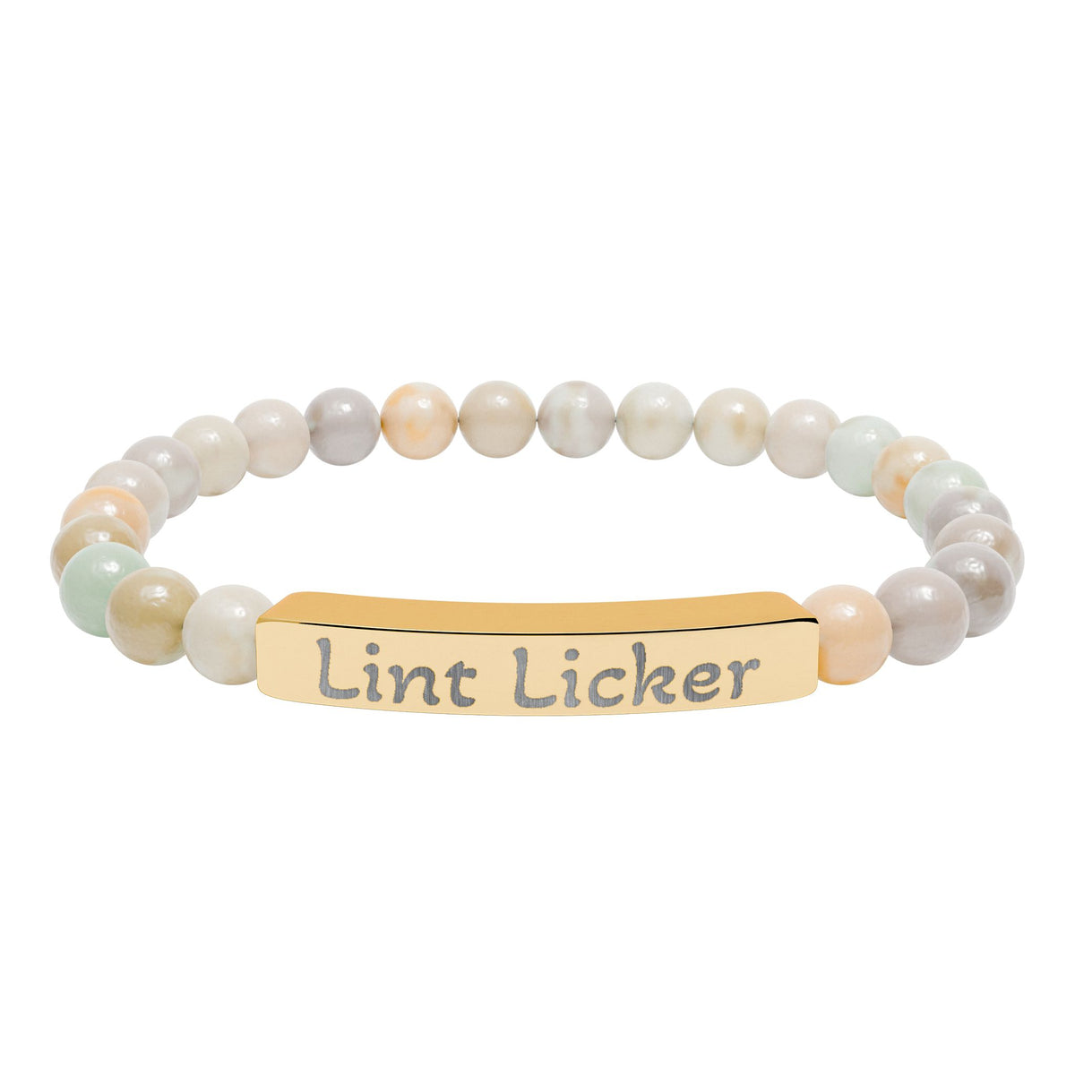 Engraved Stone Bracelet - 'Lint Licker'
