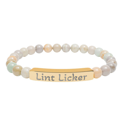 Engraved Stone Bracelet - 'Lint Licker'