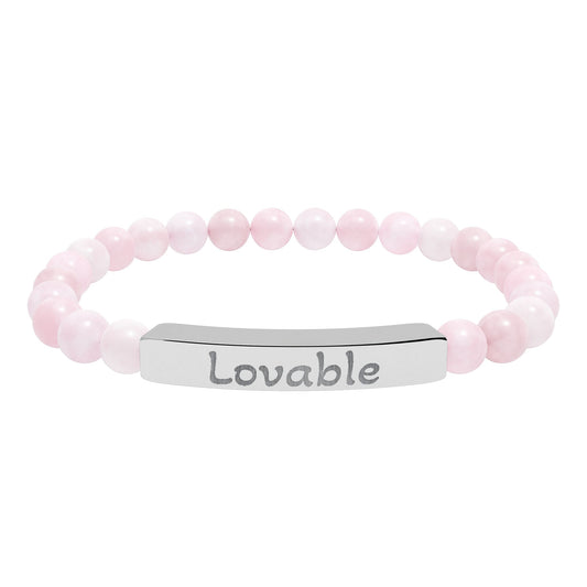 Engraved Stone Bracelet - 'Lovable'